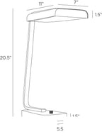 Genevieve Desk Lamp PTC54 technical dimension drawing