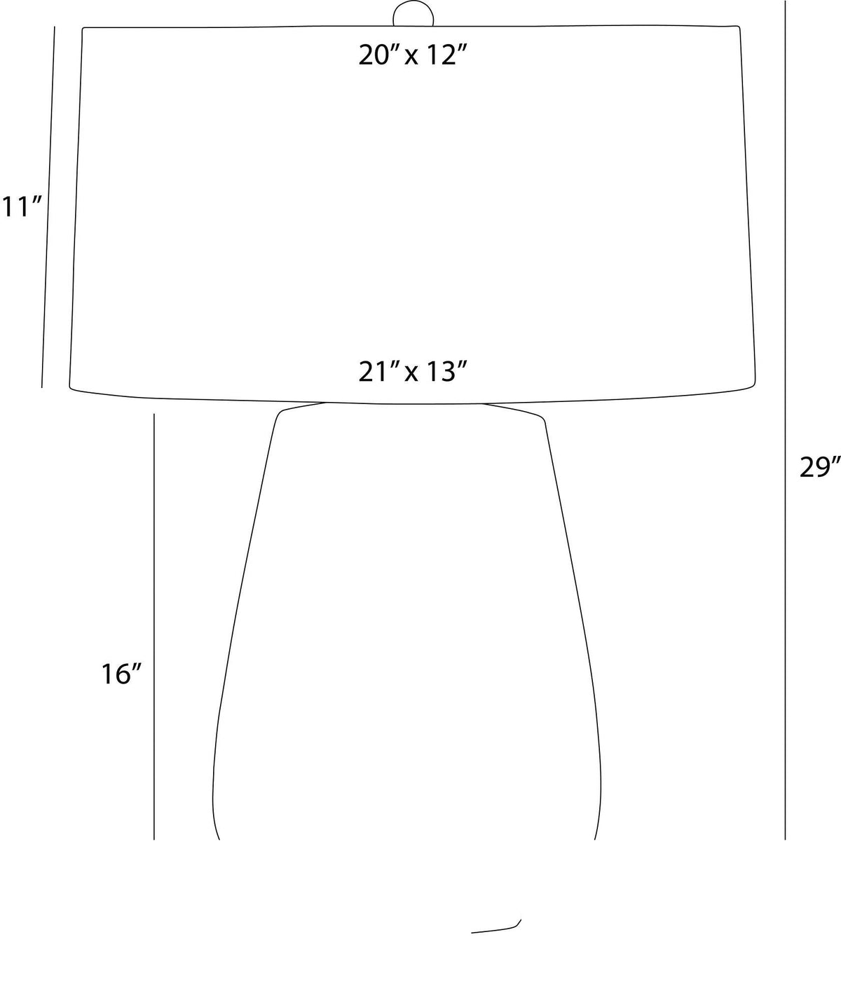 Deagan Table Lamp PTC62-943 technical dimension drawing