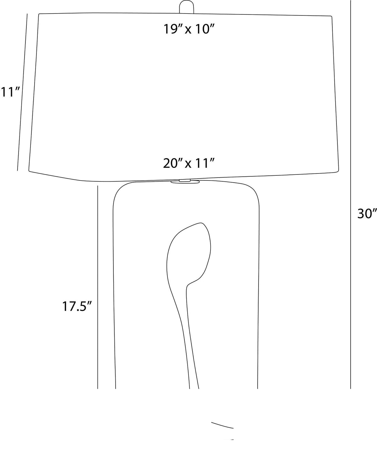 Kamora Table Lamp PTC63-SH044 technical dimension drawing