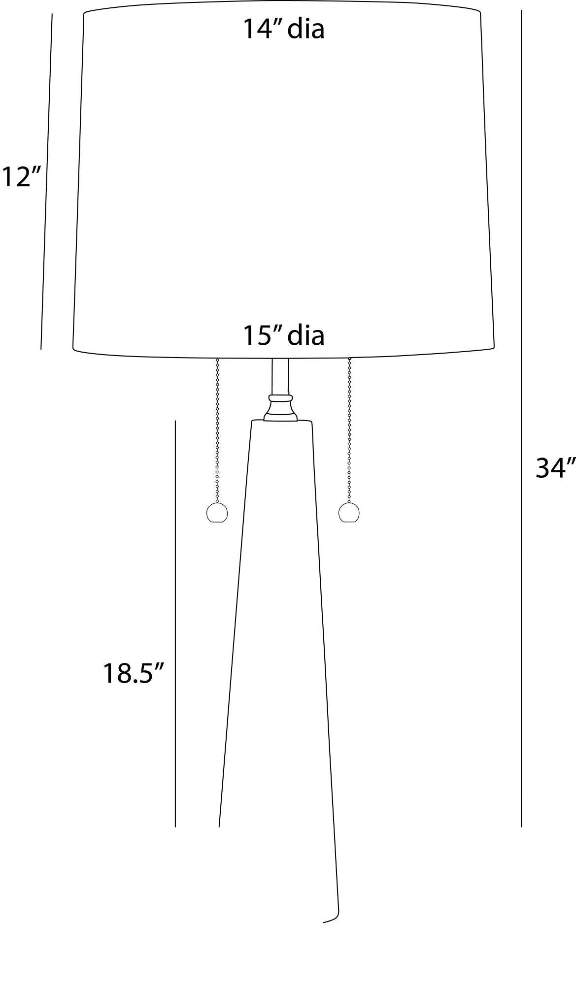 Sidney Table Lamp PTC65-711 technical dimension drawing