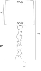 Kashmir Table Lamp PTC67-711 technical dimension drawing