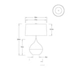Nelson Table Lamp PTC69-243 technical dimension drawing