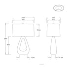 Nathan Table Lamp PTC70-194 technical dimension drawing