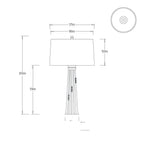Follies Table Lamp PTC76-SH067 technical dimension drawing