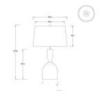 Brighton Table Lamp PTC78-252 technical dimension drawing