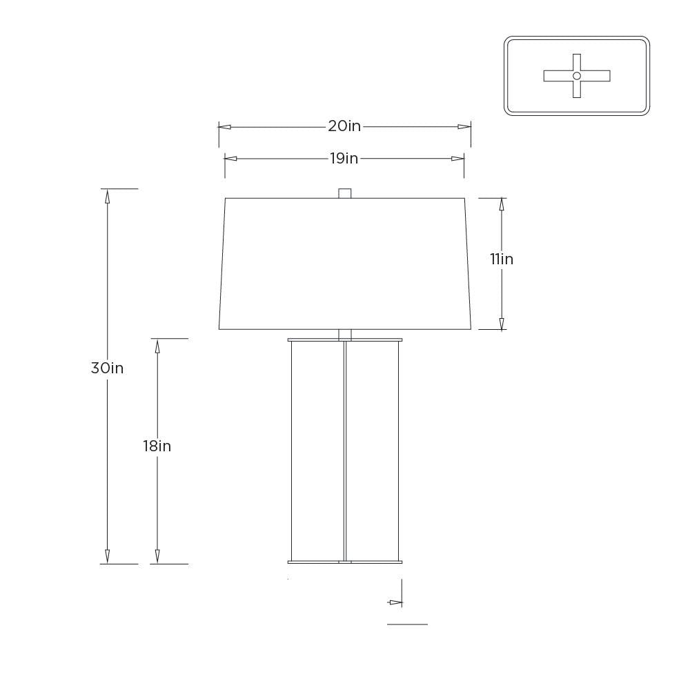 Lyon Table Lamp PTC80-SH063 technical dimension drawing