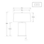 Uriah Table Lamp PTC81-429 technical dimension drawing