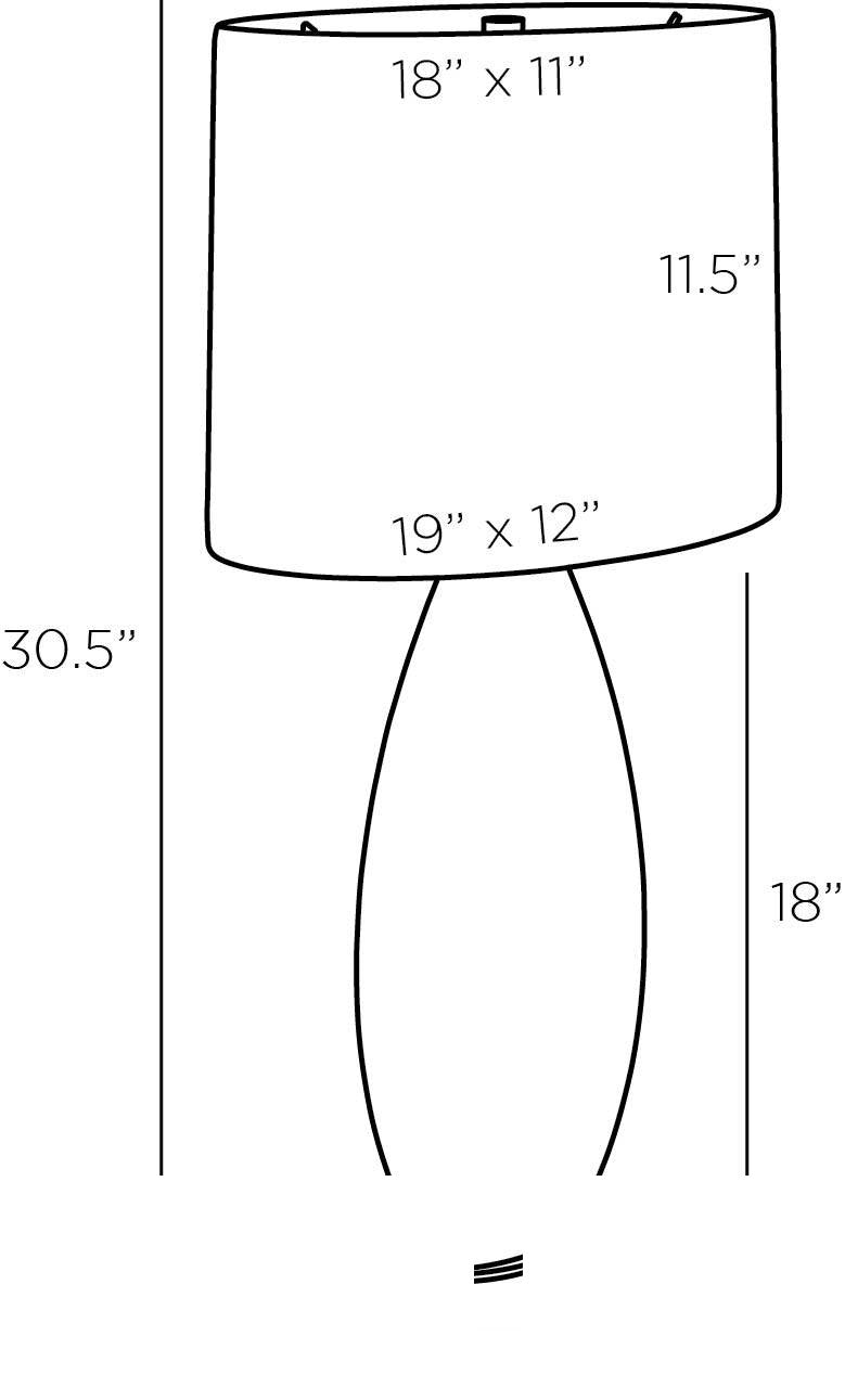 Brando Table Lamp PTE07-519 technical dimension drawing
