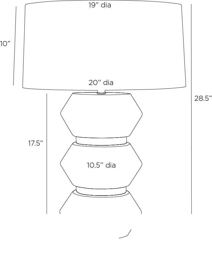 Drifter Table Lamp PTE10-SH047 technical dimension drawing