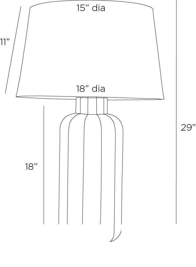 Henrietta Table Lamp PTE11-829 technical dimension drawing
