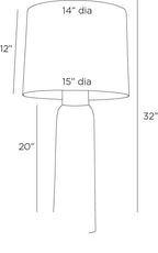 Heather Table Lamp PTE13-SH010 technical dimension drawing