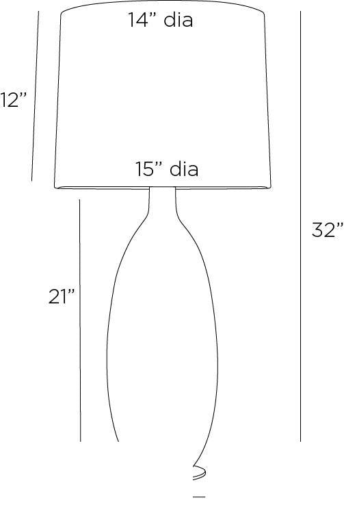 Gola Table Lamp PTE14-711 technical dimension drawing