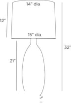 Gola Table Lamp PTE14-711 technical dimension drawing