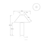 Nicoline Table Lamp PTE18-SH042 technical dimension drawing
