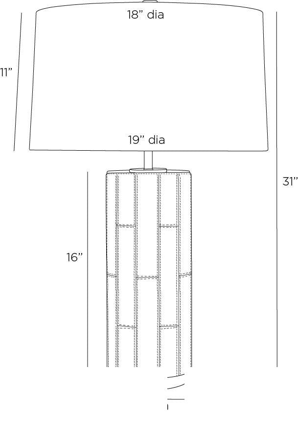Cartwright Table Lamp PTI10-894 technical dimension drawing