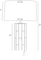 Cartwright Table Lamp PTI10-894 technical dimension drawing