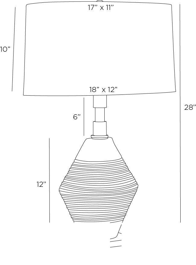 Estrada Table Lamp PTI11-372 technical dimension drawing