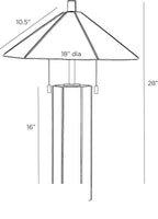 Cantrell Table Lamp PTI12 technical dimension drawing