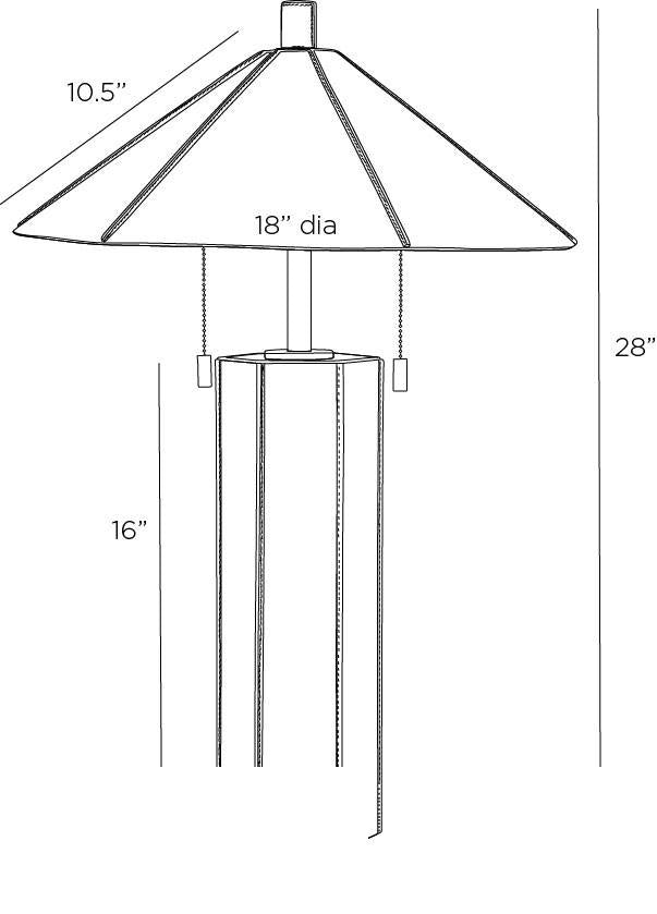 Cantrell Table Lamp PTI12 technical dimension drawing