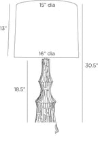 Grainger Table Lamp PTI19-SH059 technical dimension drawing
