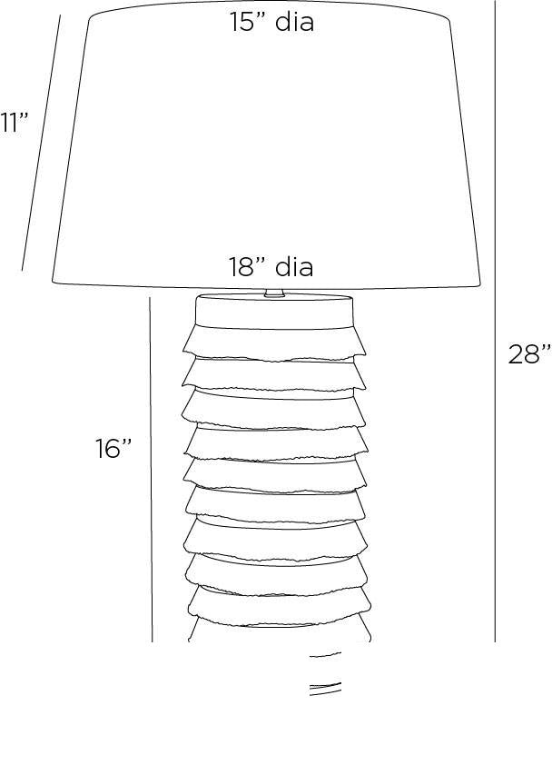 Frasier Table Lamp PTI20-913 technical dimension drawing