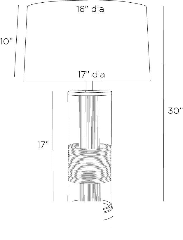 Gianna Table Lamp PTI22-580 technical dimension drawing