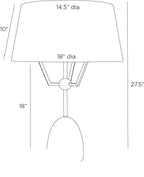 Hodgins Table Lamp PTI23 technical dimension drawing