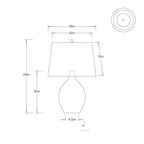 Flynn Table Lamp PTI29-SH066 technical dimension drawing