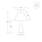 Duoro Table Lamp PTI30-656 technical dimension drawing