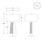 Scopello Table Lamp PTI31-659 technical dimension drawing