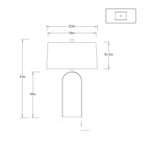 Cavallo Table Lamp PTI34-429 technical dimension drawing