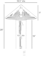 Belize Table Lamp PTS10 technical dimension drawing