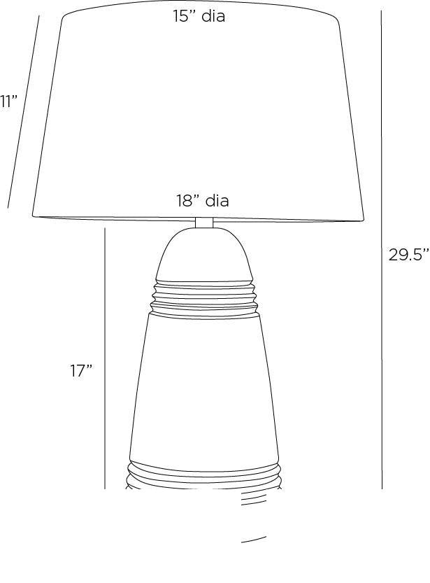 Django Table Lamp PTS16-829 technical dimension drawing