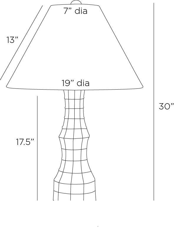 Francine Table Lamp PTS18-656 technical dimension drawing
