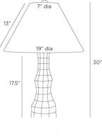 Francine Table Lamp PTS18-656 technical dimension drawing