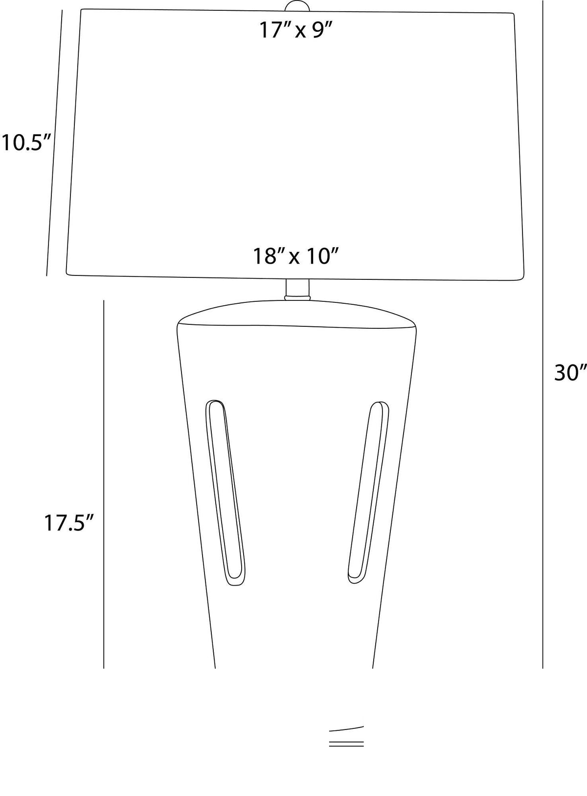 Iceland Table Lamp PTS20-517 technical dimension drawing