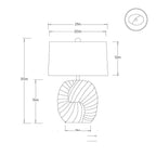 Spira Table Lamp PTS24-SH069 technical dimension drawing