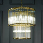 Double Monza 9-Light Glass Chandelier