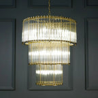 Triple Monza 9-Light Glass Chandelier
