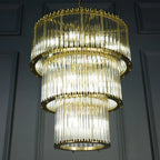 Triple Monza 9-Light Glass Chandelier