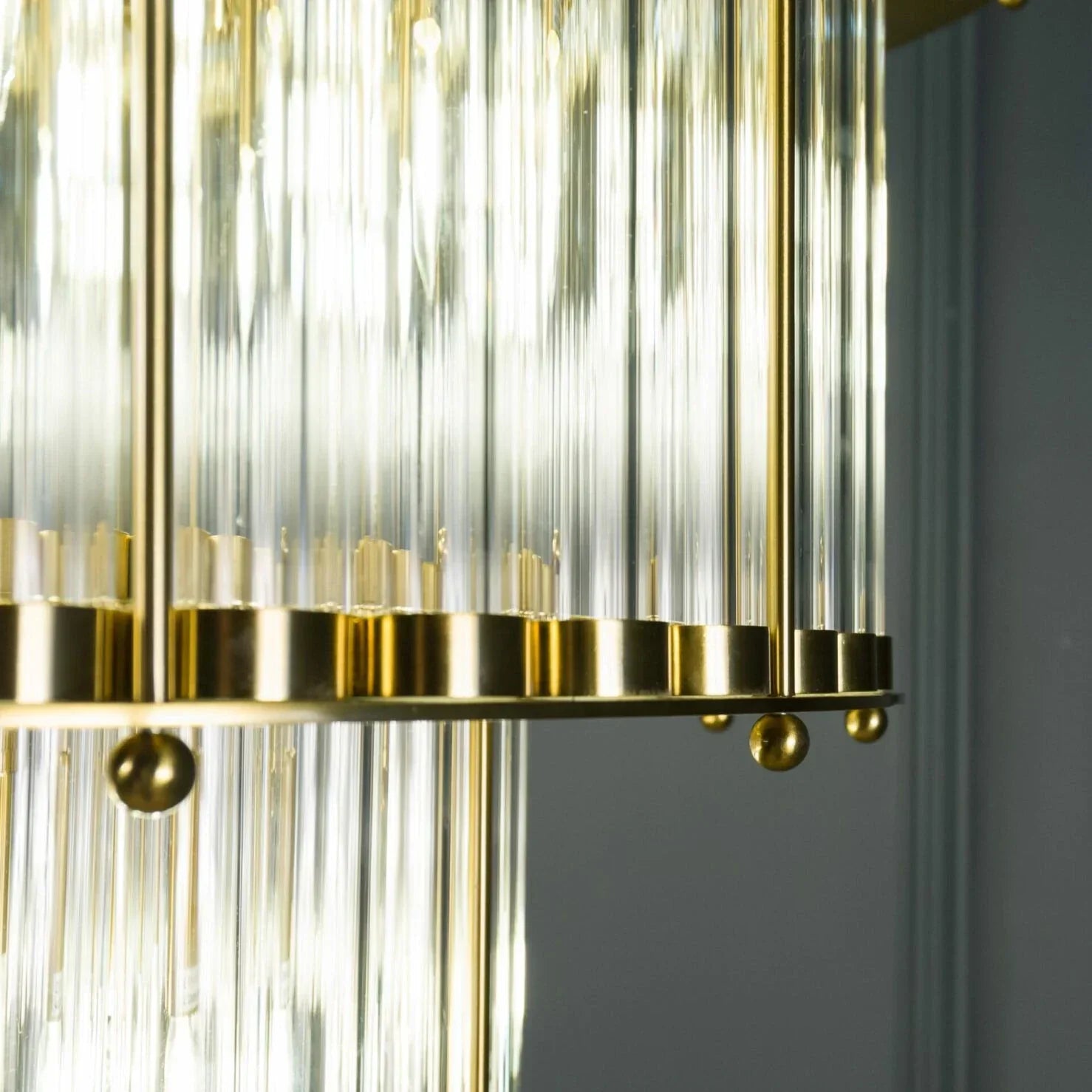 Triple Monza 9-Light Glass Chandelier