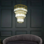 Triple Monza 9-Light Glass Chandelier