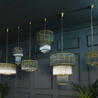 Triple Monza 9-Light Glass Chandelier