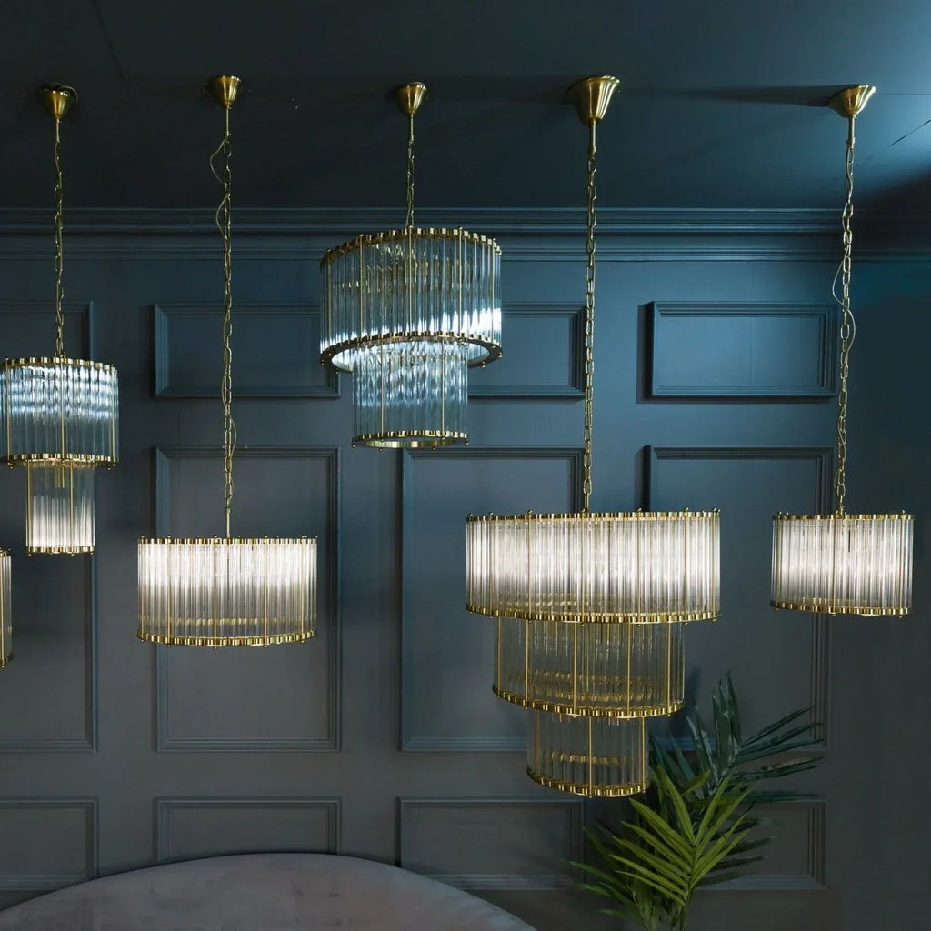 Triple Monza 9-Light Glass Chandelier