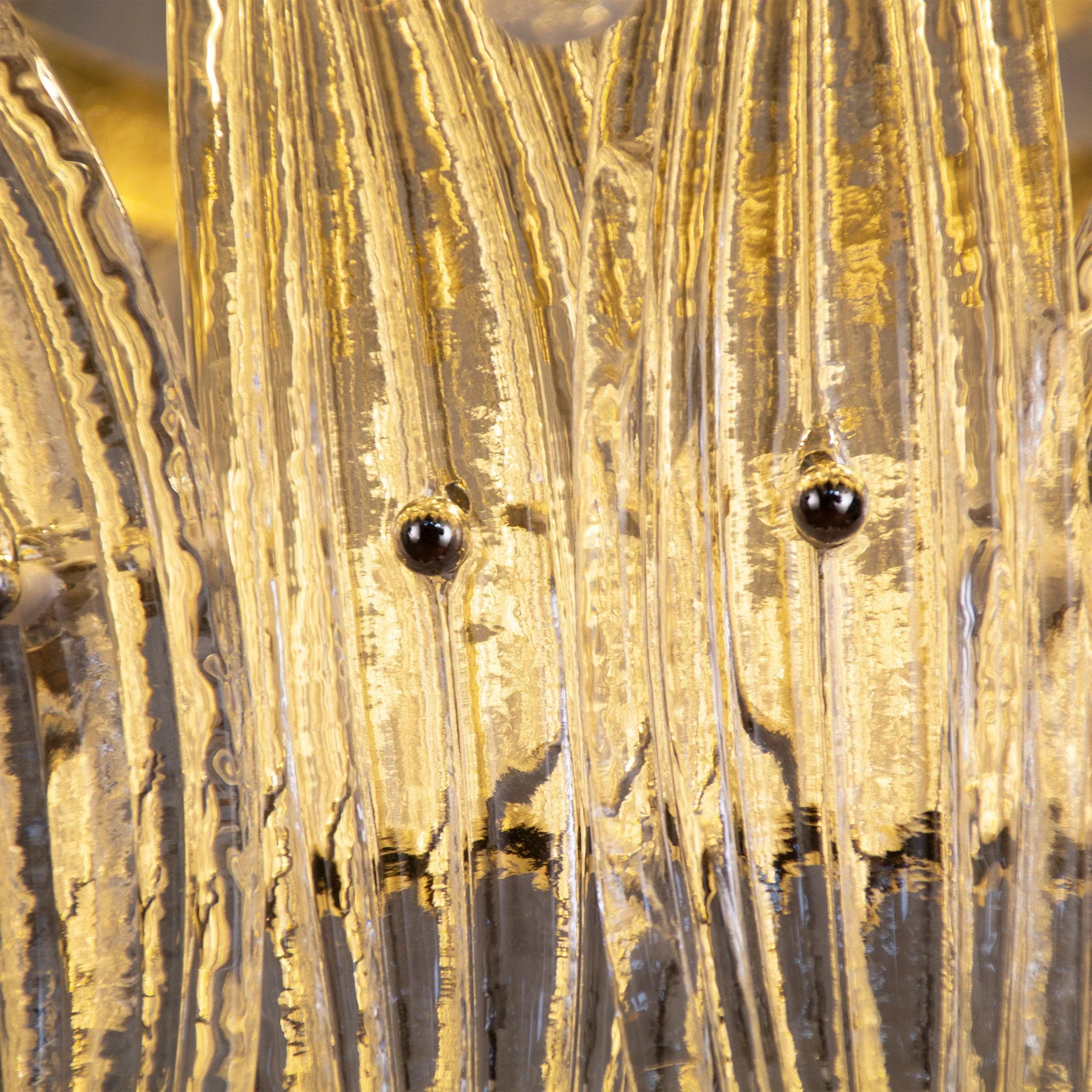 Palm Leaves Murano Transparent Glass Chandelier