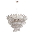 Palm Leaves Murano Transparent Glass Chandelier