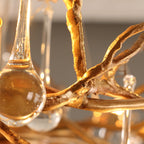Palwa Branch Brass Crystal Chandelier