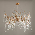 Palwa Branch Brass Crystal Chandelier