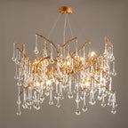 Palwa Branch Brass Crystal Chandelier