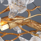 Modern Flower Crystal Round Brass Branch Chandelier